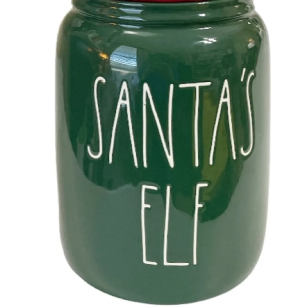 NEW Rae Dunn SANTA’S ELF Christmas Canister w/Elf Feet Topper🎅🏻🎅🏻🎅🏻